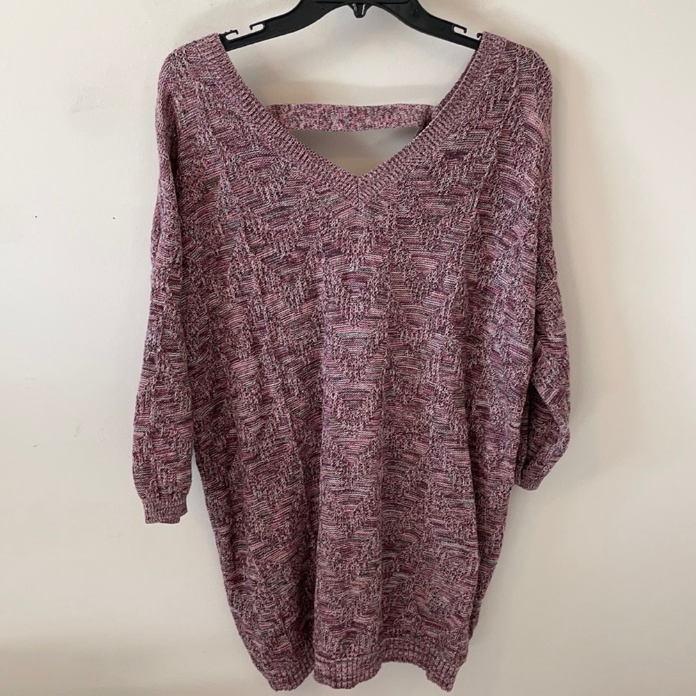 Torrid Pink Marled Lace-Up Tunic- Size 2